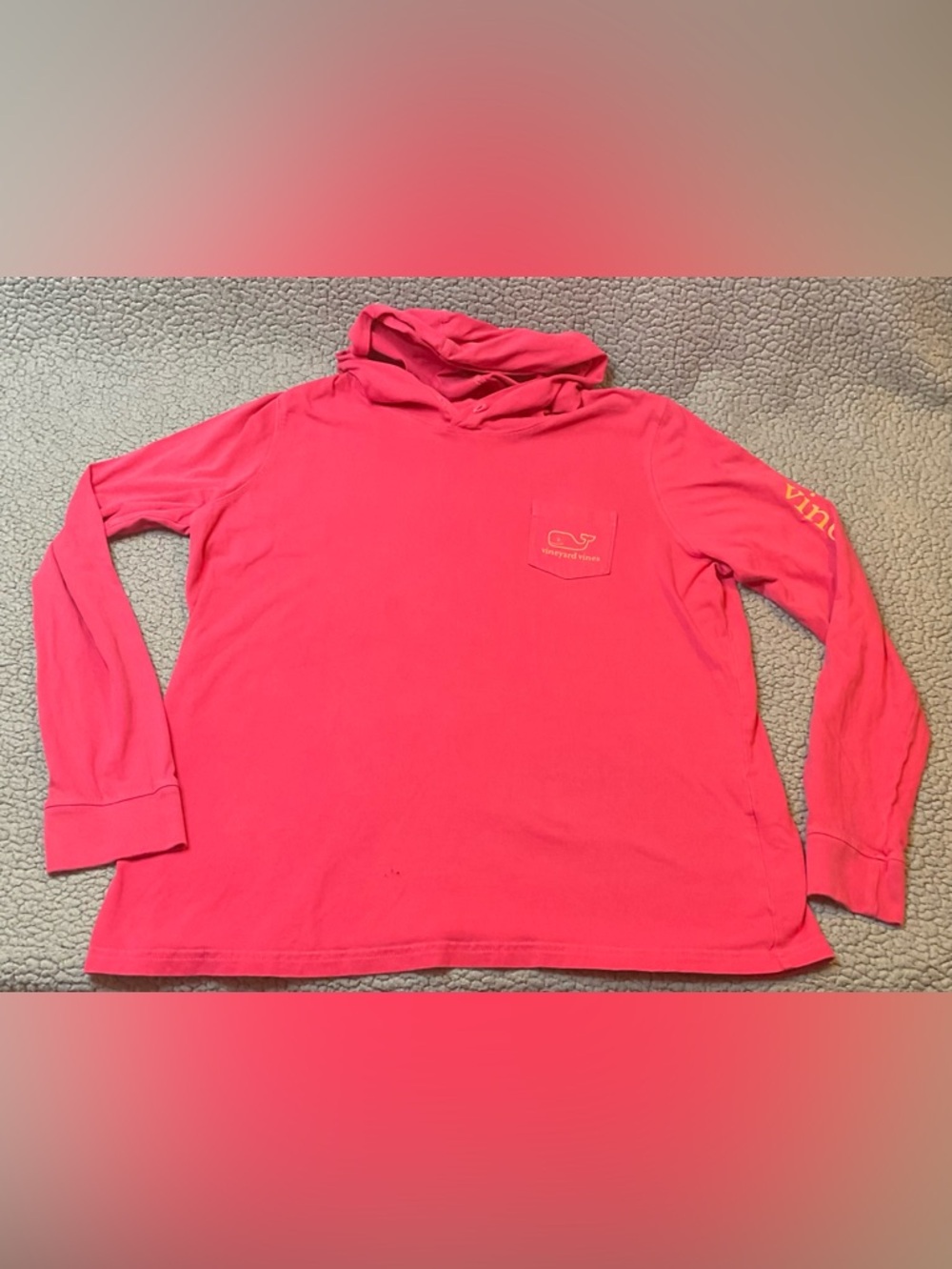 Vineyard Vines Long Sleeve Shirt Womens Size XL Pink Hooded Blouse
